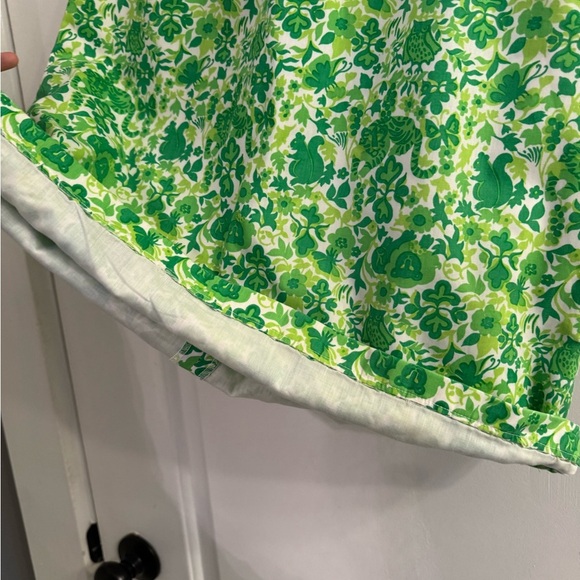 Vintage 1970s “The Lilly” Lilly Pulitzer Mini Skirt Green White Lions Owls - Picture 7 of 11